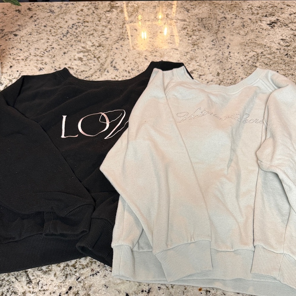 Victoria's Secret Black and Light Gray/green Pajama Tops